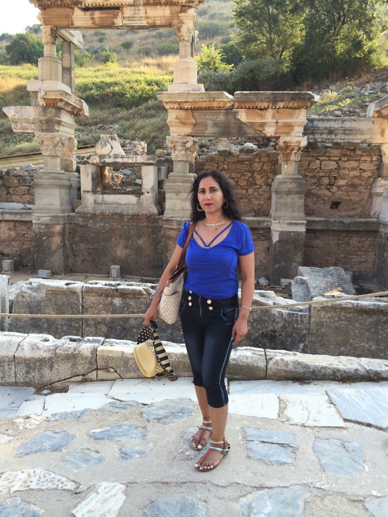 Gita Rash by the temple of Artemis in Ephesus, Greece.