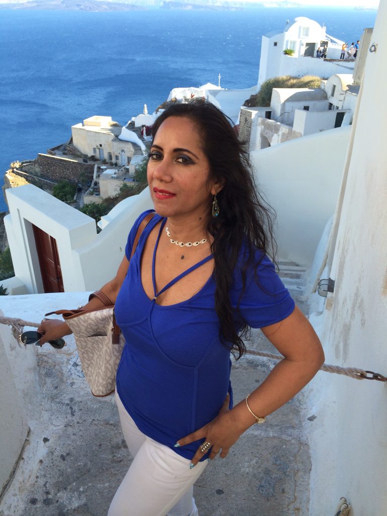 Gita Rash in Santorini, Greece.