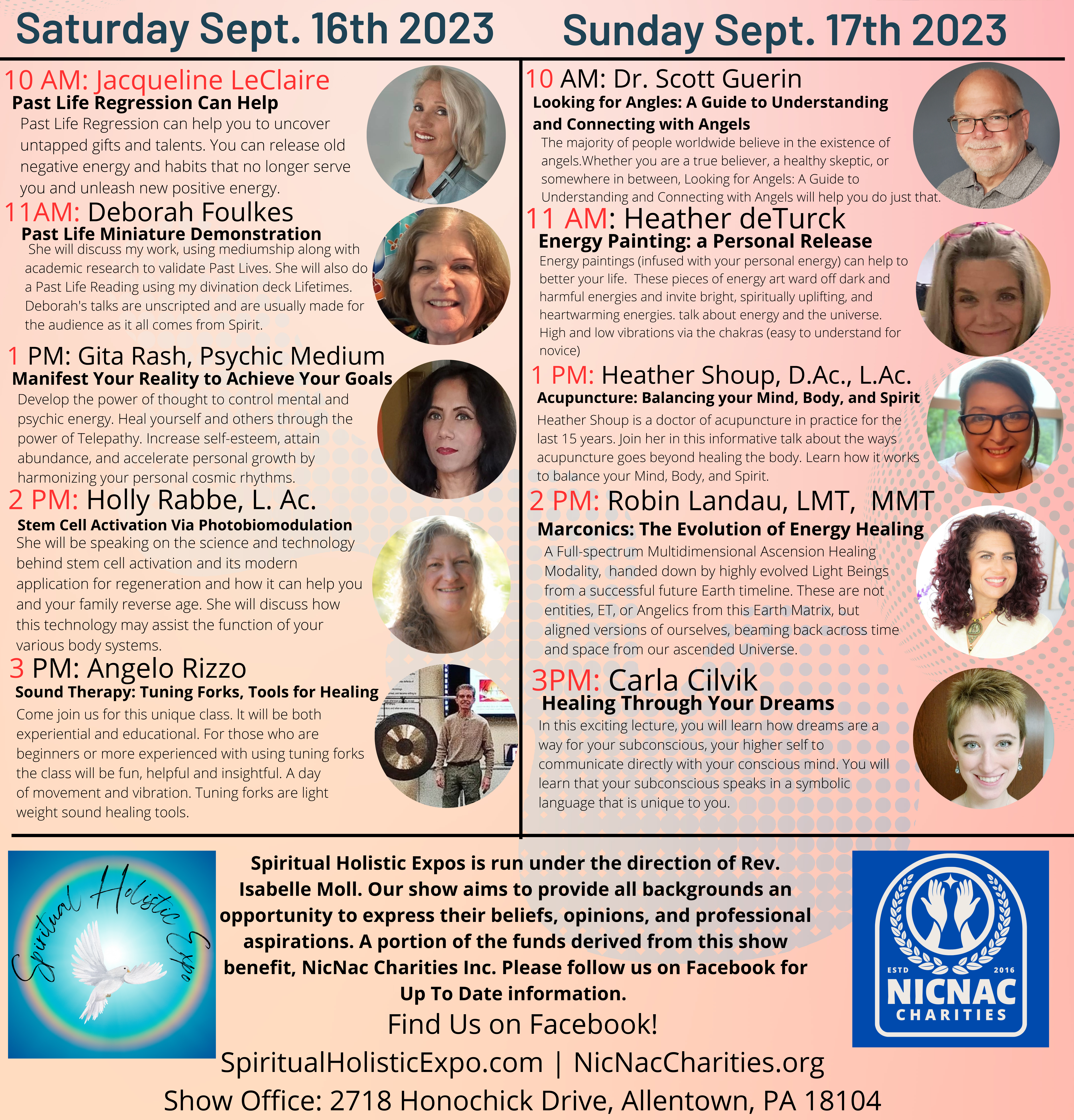 Gita Rash lecture schedule at Allentown Holistic Expo 2023